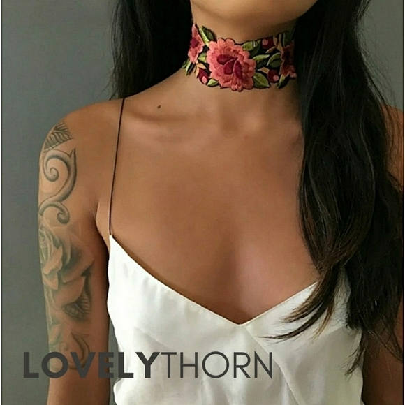CHILD OF WILD // ltd ed floral cut out patch style choker LAST ONE! - Picture 3 of 14